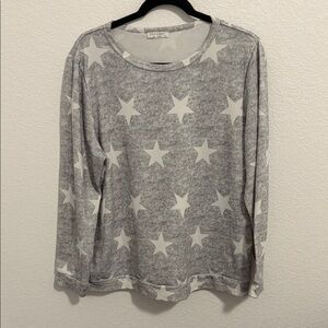 Ekouaer Gray Star Long Sleeve Top Size XL